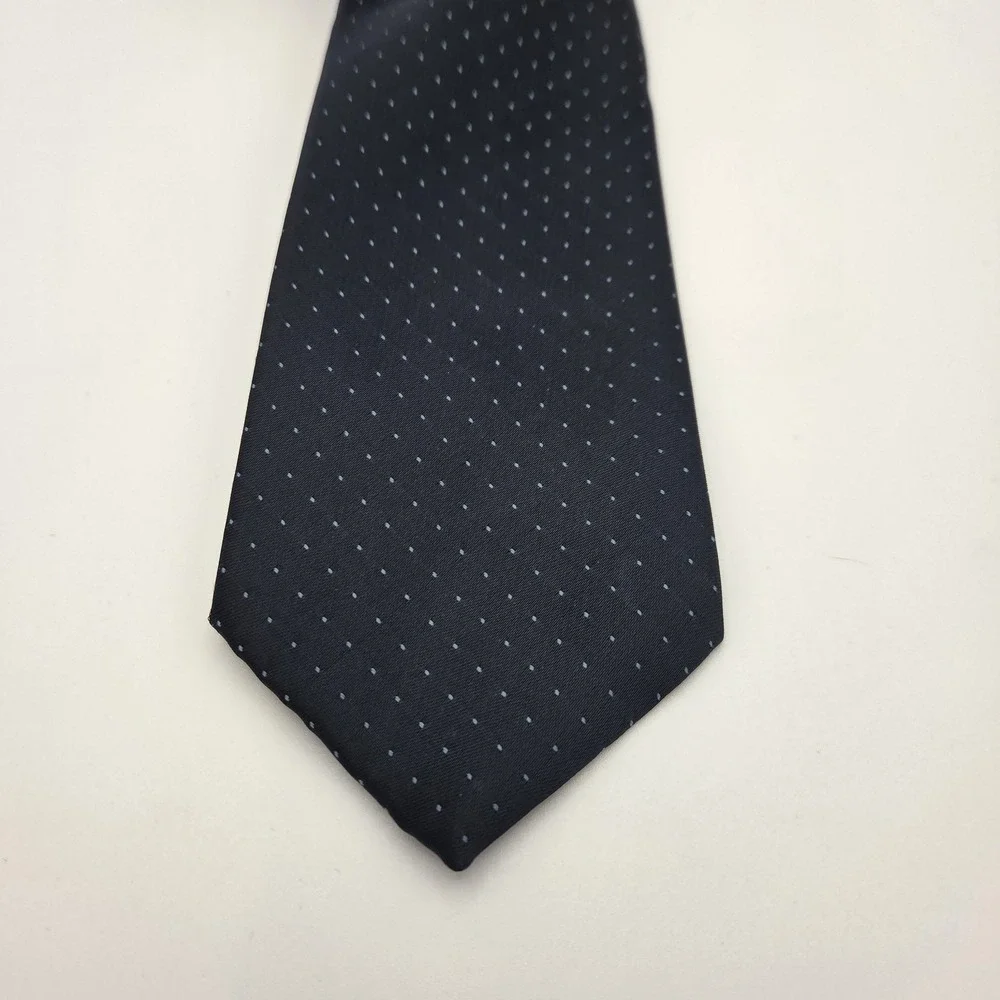John Weitz Neck Tie Navy Blue With Small Polka Dots